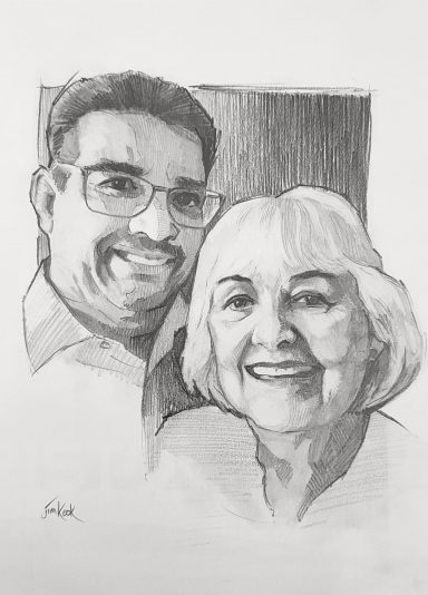 Anniversary Gift Sketch Portrait by Jim Kook