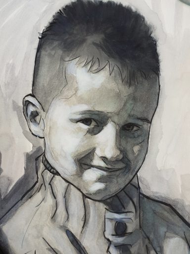 Child Sketch Portrait by Jim Kook