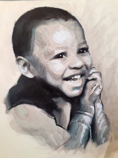 Child Sketch Portrait by Jim Kook