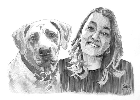 Owner and Pet Sketch by Jim Kook